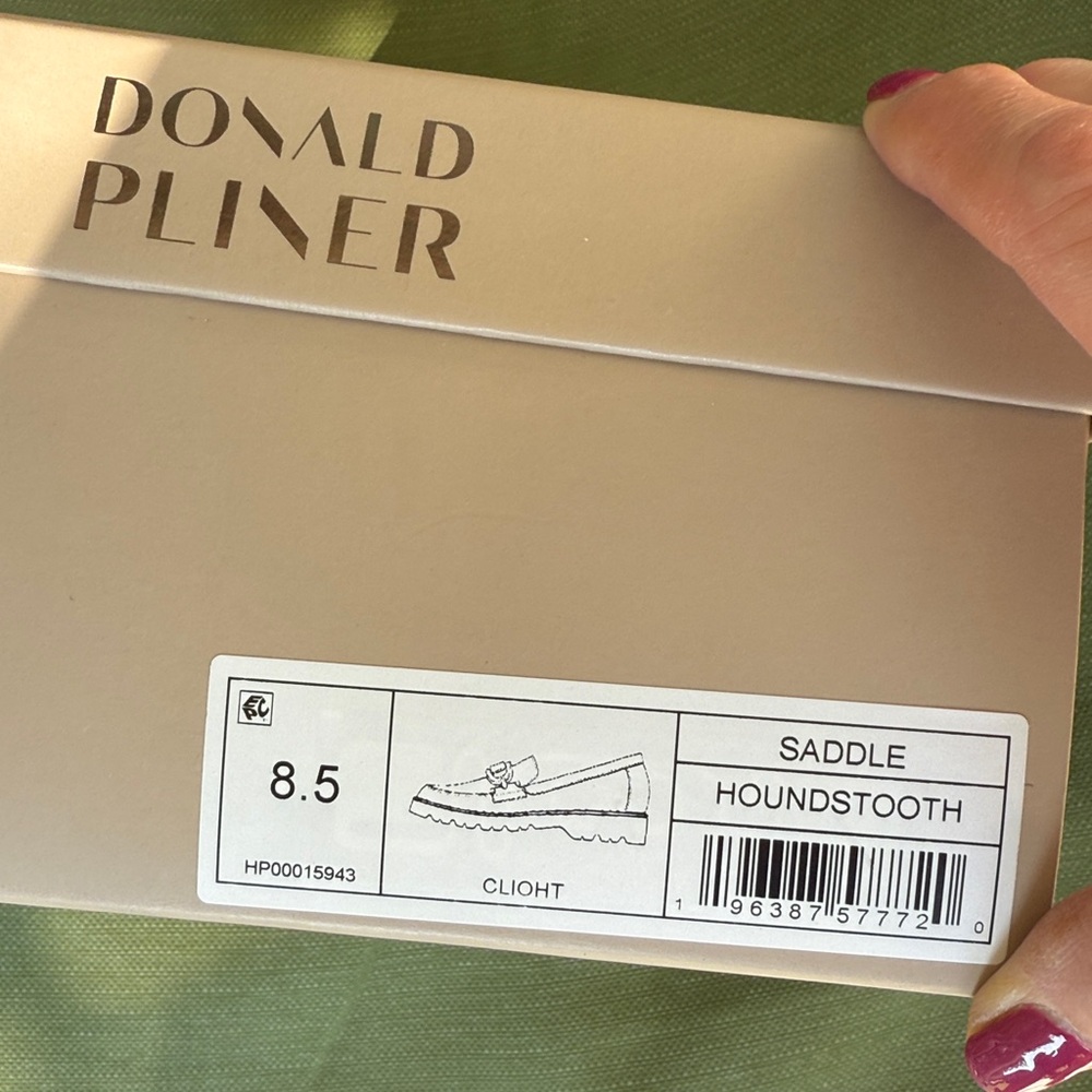 NIB Donald J. Pliner Clio Saddle Houndstooth Loafer Size 8.5 - Picture 7 of 10